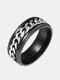 Titanium Steel Rotate Stylish Chain Ring For Men - Silver