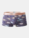 Mens Cartoon Animal Print Cotton Soft Breathable Underwear U Convex Boxer Briefs - Purple