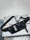 Men Women Nylon Sports Bag Hippie Bag Crossbody Bag Chest Bag - Black