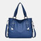 Women Large Capacity 13.3 Inch Laptop Bag Casual Handbag Crossbody Bag Tote - Blue