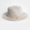 Men & Women Pearl Pendant Sequin Sun Hat outdoor Straw Hat - Gray