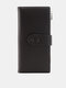 महिला अशुद्ध चमड़ा फैशन मल्टी-स्लॉट कार्ड धारक बड़ी क्षमता लंबी वॉलेट पर्स - काली