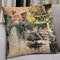 النمط الصيني الطاووس المشهد الكتان رمي غطاء وسادة أريكة المنزل مكتب غطاء الوسادة الخلفية - #3