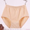 Cotton Large Size High Waisted Underwear - Apricot