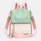 Women Oxford Three-purpose Bag Anti-theft Waterproof Backpack Shoulder Bag Handbag - Light Green