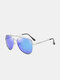 Men Metal Full Frame Narrow Sides Double Bridge UV Protection Sunglasses - #10