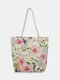 Women Canvas Shopping Bag Floral Pattern Printed Shoulder Bag Handbag Tote - #02