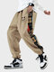 Pantalon ample à motif ethnique pour hommes, patchwork, cordon de serrage, taille - Kaki