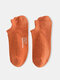 20 Pairs Men Cotton Solid Color Striped Letter Pattern Short Socks - Orange