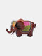 Women Genuine Leather Animal Cute Elephant Shape Coin Bag Storage Wallet Pendant - Brown