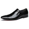 Men Genuine Leather Non Slip Slip-ons Business Formal Dress Shoes - Black