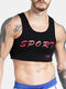 Mens Chest Protector Sleeveless Training Skinny Fit Vest Sport Tank Tops Sport Bra - Black