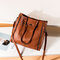 Women Vintage Large Capacity 13.3 Inch Laptop Bag Crossbody Bag Shoulder Bag Tote - Brown