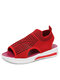 أحذية نسائية صيف 2022 صنادل رياضية كاجوال مريحة للنساء صنادل ذات نعل سميك للشاطئ - أحمر