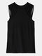 Solid Color Hollow Sleeveless Sexy Tank Top For Women - Black