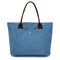 Women Canvas Large Capacity Handbag Leisure Shoulder Bag - Blue