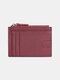 Men Genuine Leather RFID Coin Purse Push Card Holder Wallet - Wine Red