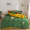 4Pcs Simple Nordic Plaid Four-piece Bedding Bed Linen Skin-friendly Quilt Cover - #3
