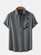 Mens Rose Floral Graphic Button Up Short Sleeve Shirts - Gray