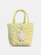 Women Fanshion Cute Cloud Duck Embroidered Tote Bag Large Capacity Shoulder Bag - Yellow