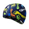 Men Quick-drying Fabric Mixture Color Flexible Cover Ears Breathable Comfortable Swim Cap - 1