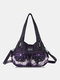 Women Faux Leather Multi-Pocket Large Capacity Shoulder Bag Crossbody Bags - Purple