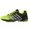 Men Knitted Fabric Breathable Side Stripe Lace-up Running Shoes - Green
