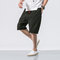 Season Men's Chinese Style Loose Casual 7 Pants Men's Elastic Shorts Large Size Men's Cropped Pants - Black