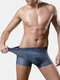 Ice Silk Mesh Breathable U Convex Boxers for Men - Blue