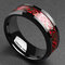 Vintage Finger Rings Solid Carbon Fiber Red Music Symbol Finger Ring EthnicJewelry For Men - Red