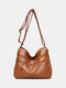 Women PU Leather Large Capacity Anti-theft 6.5 Inch Phone Bag Crossbody Bags Shoulder Bag - Brown