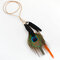 Bohemian Hair Accessories Beach Style Peacock Feather Hairwear - Black
