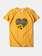 Leopard Sunflower Print Short Sleeves Casual T-shirt For Women - Yellow