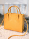 Women Alligator Square Bag Satchel Bag Crossbody Bag Handbag - Yellow