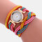 Strass vintage fluorescente multi-camada Watch Metal Colorful Quartzo tecido à mão com diamante Watch - 15