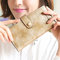 Women PU Leather Ultrathin Wallet Purse Business Card Holders - Gold