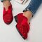 Plus Size Casual Butterfly Knot Hollow White Shoes for Women - Red