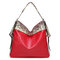 Women  Serpentine PU Leather Hobos Bag Crossbody Bag Handbag - Red