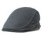 Men Women Cotton Beret Cap Pure Color Hats Casual Windproof Warm Forward Cap - Grey