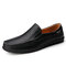 Men Microfiber Leather Non Slip Soft Sole Slip On Casaul Driving Shoes - Black
