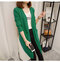  Women's Long Loose Color Knit Cardigan Outside The New Pocket Long-sleeved Blouse - Green