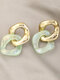 Brief Holiday Color Contrast Patchwork Chain-shape Acrylic Earrings - #04