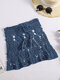 Minifalda de playa anudada hueca de ganchillo de punto sólido - azul