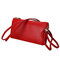 Women Three-layers Leather Phone Bag Shoulder Bags Crossbody Bags - Wine Red