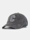 Unisex Corduroy Solid Color C Letter Embroidered Soft Top All-match Baseball Cap - Gray