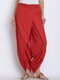Casual Patchwork Irregular Harem Plus Size Pants - Red