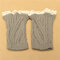 Women Lace Knitting Wool Twill Twist Boots Socks Leg Warmers Short Socks - Light Gray