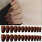 24Pcs/Box Full Cover Frosted Ballet Nail Tips Almond Press On Nails Wearable Fake Nail with Glue - 15