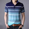 Mens Short Sleeve T-Shirt Casual Top Shirt - QLM-8806 blue
