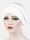 JASSY Milk Silk Solid اللون Bandana Hat قبعة صغيرة - أبيض